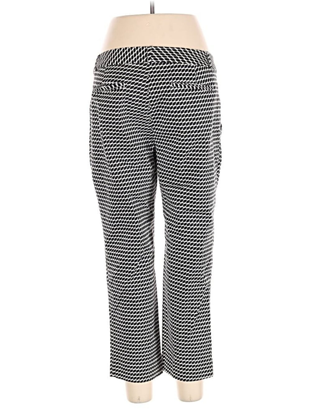 Banana Republic Hampton Pant Black White Print Cropped Straight Leg Size 12 - Picture 2 of 5